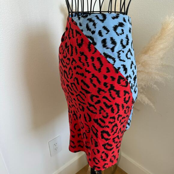 A.L.C. Gellar Leopard Print Multi Color Silk Ruffle Mini Skirt 10- Rock/Glam/90s - Picture 6 of 11